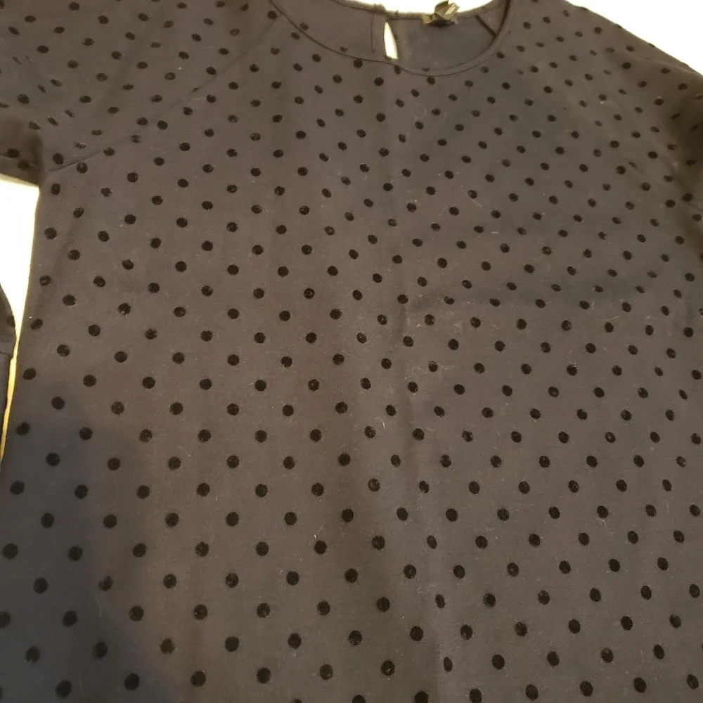J. Crew black polka-dot si